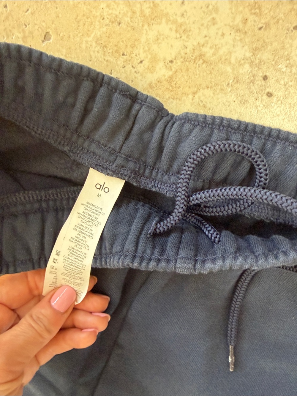 ALO Yoga Women's Navy Blue Fleece Jogger Pants - Picture 2 of 3